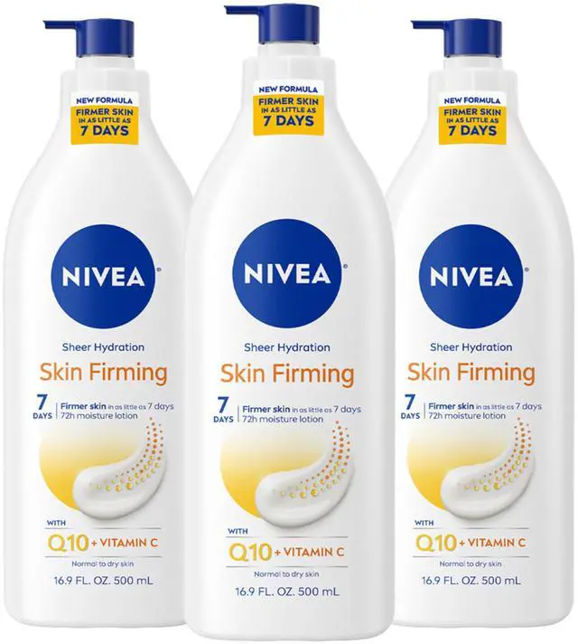 Main image of Sheer Hydration Skin Firming Body Lotion with Q10 and Vitamin C, 72-Hour Body Moisturizer for Normal to Dry Skin, 16.9 Fl Oz Pump Bottle, Pack of 3