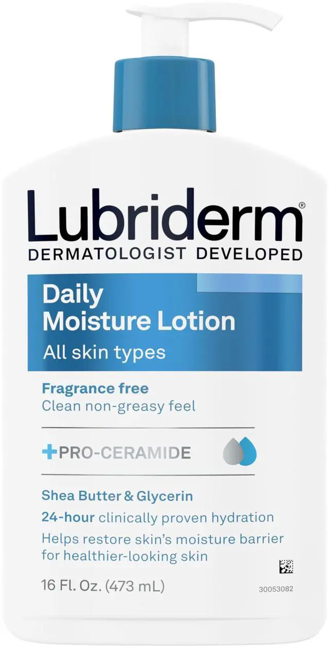 Main image of Fragrance Free Daily Moisture Lotion + Pro-Ceramide, Shea Butter & Glycerin, Face, Hand & Body Lotion for Sensitive Skin, Hydrating Lotion for Healthier-Looking Skin, 16 fl. oz