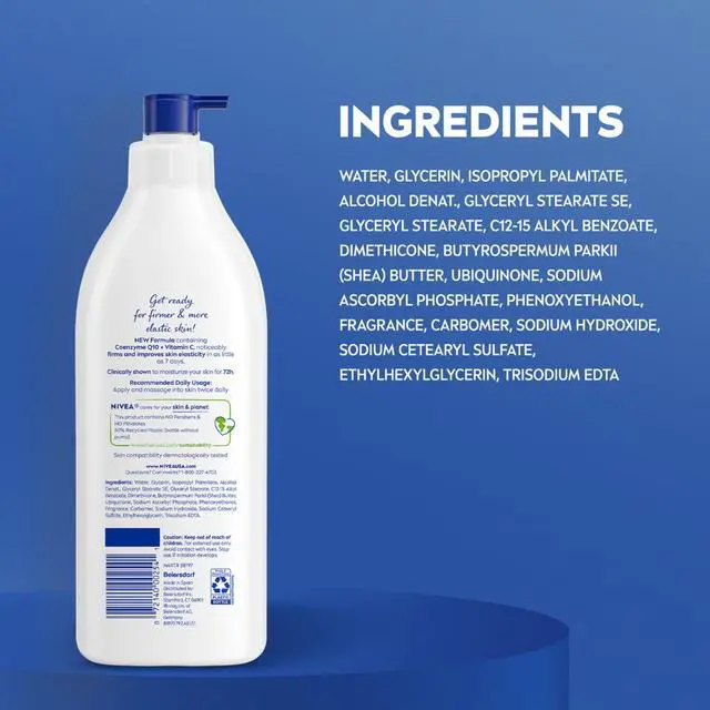 Alt view image 6 of 7 - Sheer Hydration Skin Firming Body Lotion with Q10 and Vitamin C, 72-Hour Body Moisturizer for Normal to Dry Skin, 16.9 Fl Oz Pump Bottle, Pack of 3