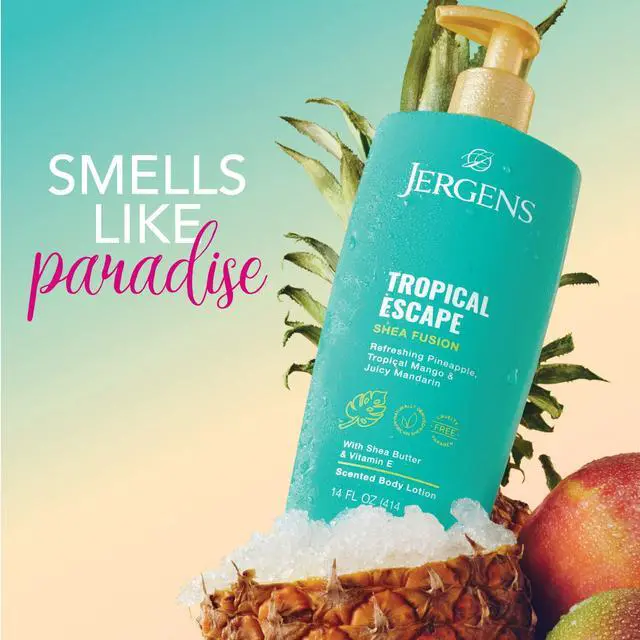 Alt view image 2 of 6 - Shea Fusion Tropical Escape Body Lotion, Scented Lotion, Moisturizing Body Lotion made with Shea Butter and Vitamin E, 14 fl oz
