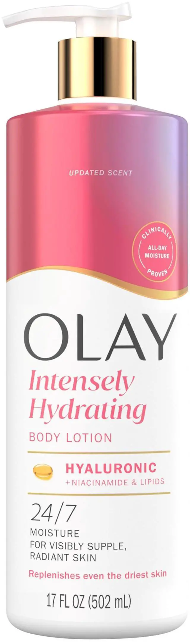 Main image of Body Lotion for Women, Nourishing with Hyaluronic Acid Serum, Visibly Soften & Smooth Skin, 24hr Moisture & Hydration, Fast Absorbing Formula, Vitamin B3 Complex, For All Skin Types, 17 fl oz
