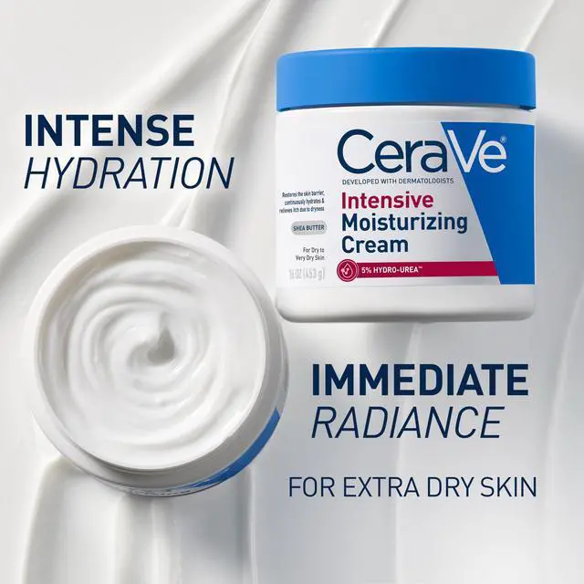 Alt view image 3 of 7 - Intensive Moisturizing Cream, Body Moisturizer With Shea Butter, 72H Hydration + Skin Barrier Repair, Fragrance-Free Body Lotion For Extremely Dry Skin, 19oz | Packaging May Vary