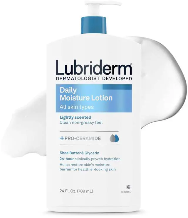 Main image of Daily Moisture Body Lotion + Pro-Ceramide, Body Lotion for Dry Skin, Shea Butter, Glycerin, Lightly Scented Hand Lotion, Non-Greasy 24-Hour Moisturizer, Paraben & Dye Free, 24 Fl Oz