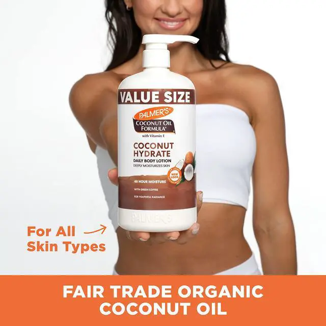 Alt view image 6 of 7 - Coconut Oil Formula Body Lotion for Dry Skin, Hand & Body Moisturizer with Green Coffee Extract & Vitamin E, Value Size Pump Bottle, 33.8 Fl Oz (Pack of 1)