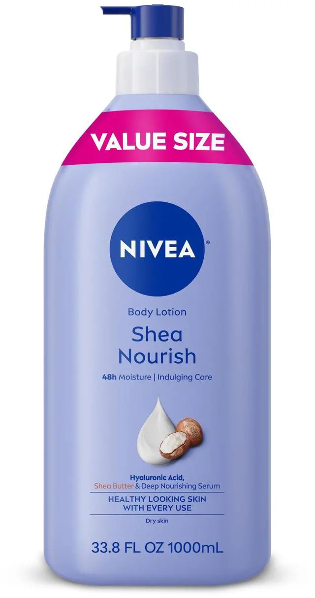 Main image of Shea Nourish Body Lotion for Dry Skin with Hyaluronic Acid, Shea Butter and Deep Nourishing Serum, 48-Hour Body Moisturizer, 33.8 Fl Oz Pump Bottle