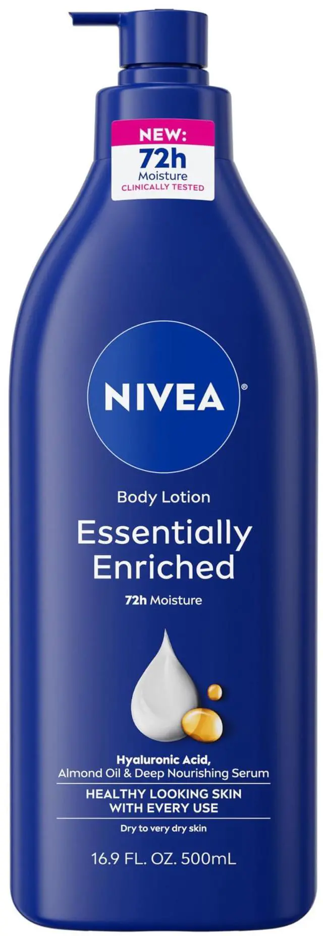 Main image of Essentially Enriched Body Lotion for Very Dry Skin with Hyaluronic Acid, Almond Oil and Deep Nourishing Serum, 72-Hour Body Moisturizer, 16.9 Fl Oz Pump Bottle
