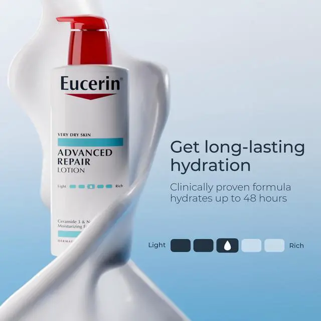 Alt view image 3 of 7 - Advanced Repair Lotion, Urea Enriched, Unscented Body Lotion for Dry Skin With Triple Moisturizing Complex, 16.9 FL OZ Bottle