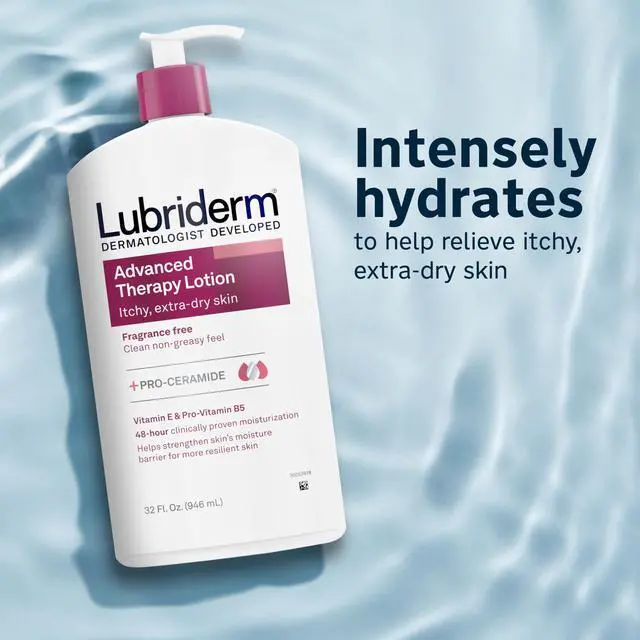 Alt view image 3 of 7 - Advanced Therapy Body Lotion, Fragrance-Free Lotion for Extremely Dry Skin, Pro-Ceramide Hydration for Itchy, Dry, Sensitive Skin, Hand and Body Lotion, Non-Greasy, Hypoallergenic, 32 Fl Oz