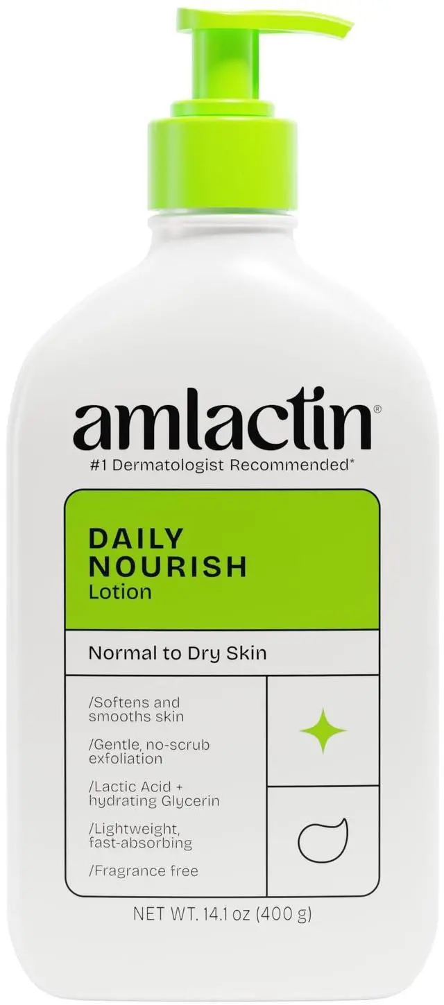 Main image of Daily Nourish Therapeutic Body Lotion for Dry Skin - No-Scrub Exfoliator and Moisturizer 12% Lactic Acid Lotion, 14.1 oz (Packaging May Vary)