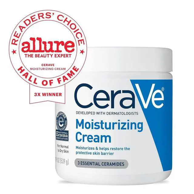 Alt view image 2 of 7 - Moisturizing Cream, Body and Face Moisturizer for Dry Skin, Body Cream with Hyaluronic Acid and Ceramides, Daily Moisturizer, Oil-Free, Fragrance Free, Non-Comedogenic, 19 Ounce