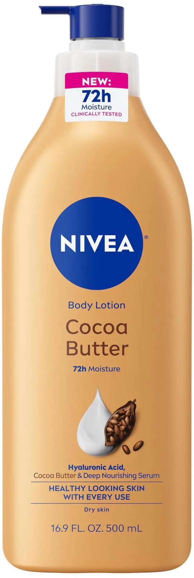 Main image of Cocoa Butter Body Lotion for Dry Skin with Hyaluronic Acid, Cocoa Butter and Deep Nourishing Serum, 72-Hour Body Moisturizer, 16.9 Fl Oz Pump Bottle