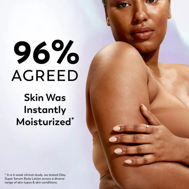 Alt view image 4 of 7 - Super Serum Hand & Body Lotion for Dry Skin, 24hr Long Lasting Hydration, 5+ Ingredient Complex for Bright Even Firm Luminous Skin, Sweet Vanilla & Soft Wood Scent, 18.5 fl oz