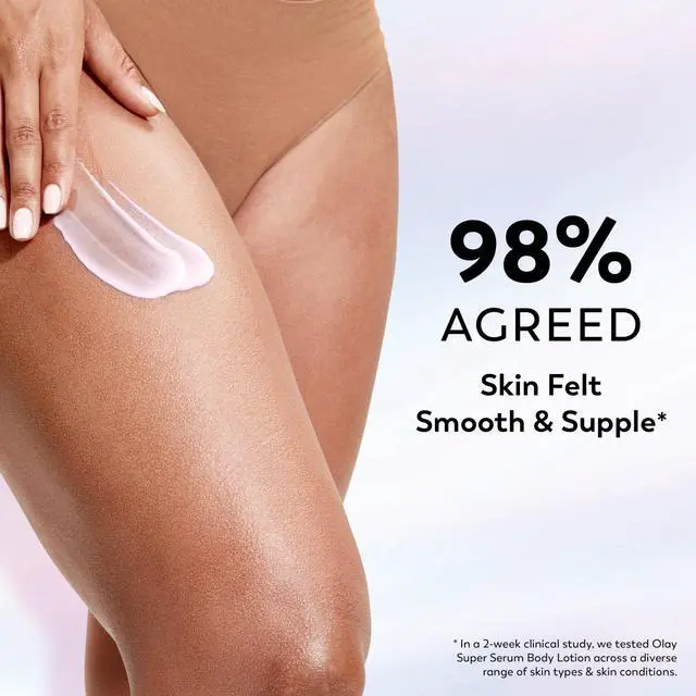 Alt view image 7 of 7 - Super Serum Hand & Body Lotion for Dry Skin, 24hr Long Lasting Hydration, 5+ Ingredient Complex for Bright Even Firm Luminous Skin, Sweet Vanilla & Soft Wood Scent, 18.5 fl oz
