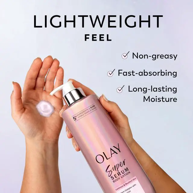 Alt view image 6 of 7 - Super Serum Hand & Body Lotion for Dry Skin, 24hr Long Lasting Hydration, 5+ Ingredient Complex for Bright Even Firm Luminous Skin, Sweet Vanilla & Soft Wood Scent, 18.5 fl oz