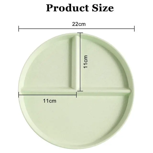 Alt view image 2 of 5 - 2Pack 9 Inch Portion Control Plates, Divided Plates for Dinner, Round Bariatric Dinner Plate for Adults, Dishwasher & Microwave Safe (Blue & Green)