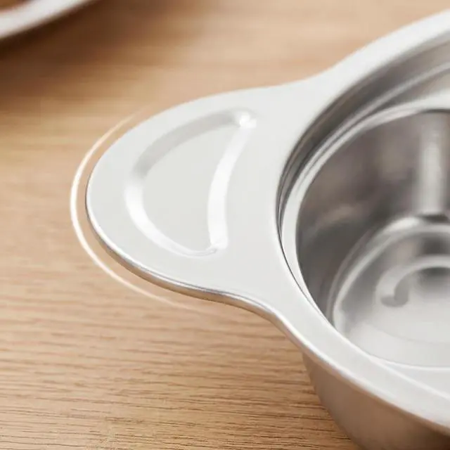 Alt view image 2 of 7 - Set of 4 Stainless Steel Divided Plates, 3 Sections Unbreakable Dinner Plates, Cute Panda Shape Divided Plates for Picky Eaters, Lunch, Camping