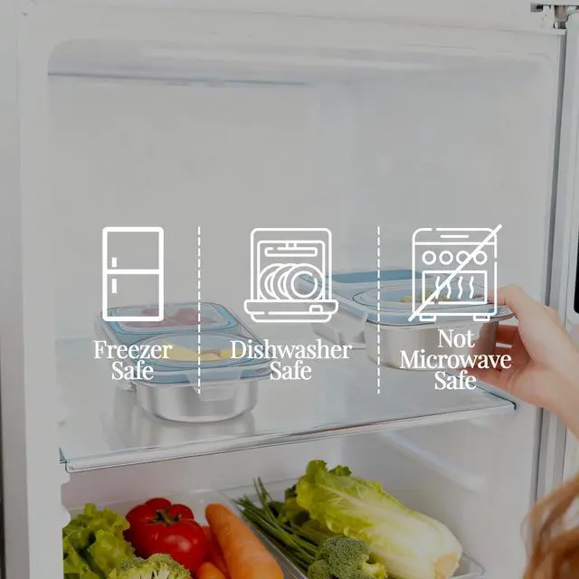 Alt view image 6 of 7 - 3 Packs Stainless Steel Snack Containers For Kids Adults, 2 Compartment Reusable Metal Snack Boxes With Leak-Proof Lids, Compact Lunch Food Storage Container