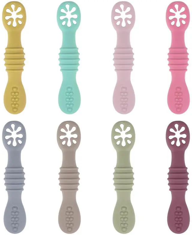 Main image of 8 Pcs Baby Led Weaning Utensils, First Stage Silicone Baby Spoon, Multicolor Baby Spoons Self Feeding 6+ Months, Cucharas para Bebes for Solids and Purees