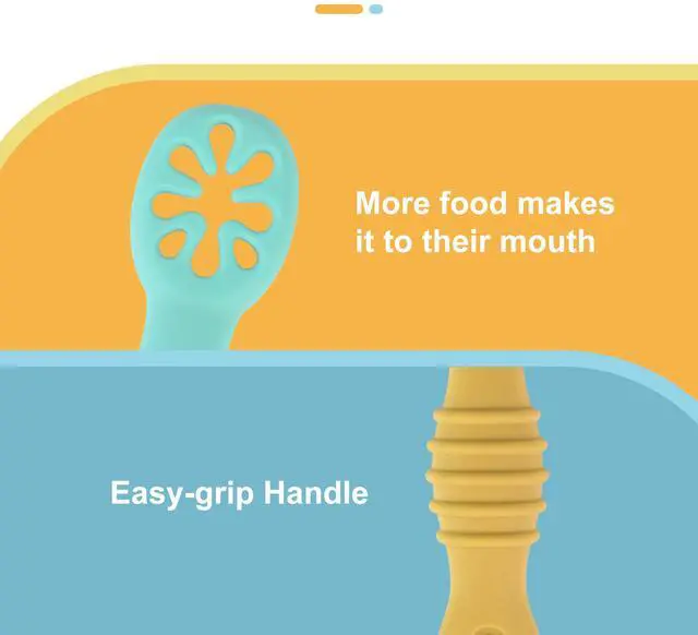 Alt view image 4 of 7 - 8 Pcs Baby Led Weaning Utensils, First Stage Silicone Baby Spoon, Multicolor Baby Spoons Self Feeding 6+ Months, Cucharas para Bebes for Solids and Purees