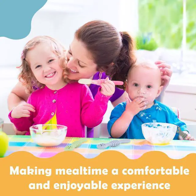 Alt view image 2 of 7 - 8 Pcs Baby Led Weaning Utensils, First Stage Silicone Baby Spoon, Multicolor Baby Spoons Self Feeding 6+ Months, Cucharas para Bebes for Solids and Purees
