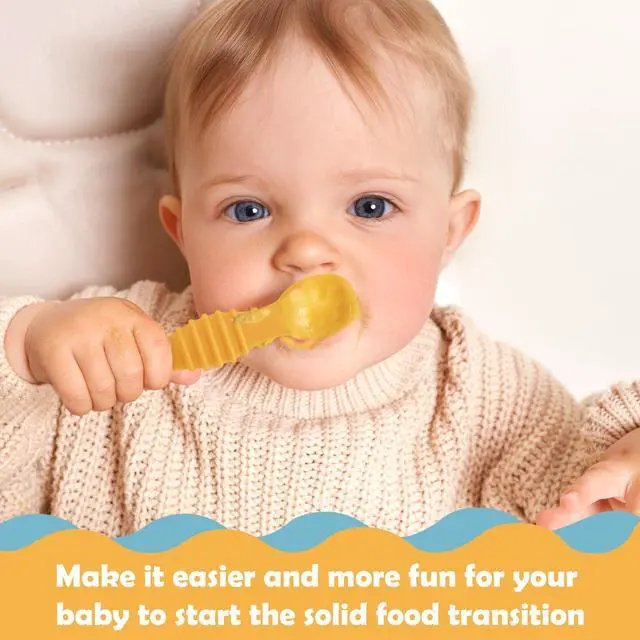 Alt view image 5 of 7 - 8 Pcs Baby Led Weaning Utensils, First Stage Silicone Baby Spoon, Multicolor Baby Spoons Self Feeding 6+ Months, Cucharas para Bebes for Solids and Purees