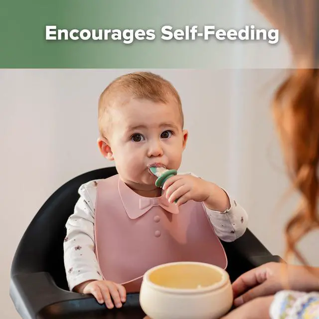 Alt view image 2 of 7 - Baby Spoons for Self-Feeding, 6+ Months, First-Stage Training Spoon Set, Easy-Grip Anti-Choke Silicone, Fork Included for Later Stages, for Baby-Led Weaning