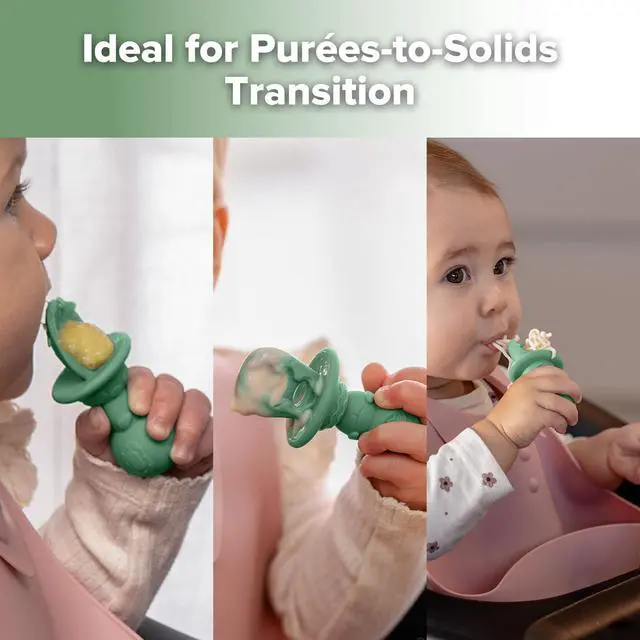 Alt view image 6 of 7 - Baby Spoons for Self-Feeding, 6+ Months, First-Stage Training Spoon Set, Easy-Grip Anti-Choke Silicone, Fork Included for Later Stages, for Baby-Led Weaning