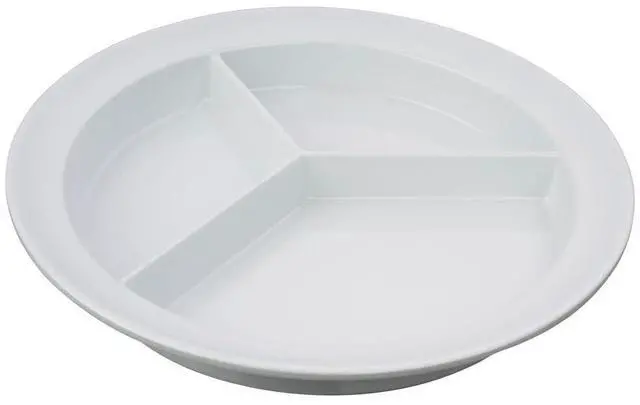 Main image of Partitioned Scoop Dish, Melamine Divided Plate for Kids, Elderly, and Disabled, Divided Sections for Portion Control and Easy Scooping Walls for Limited Mobility, Adaptive Plate