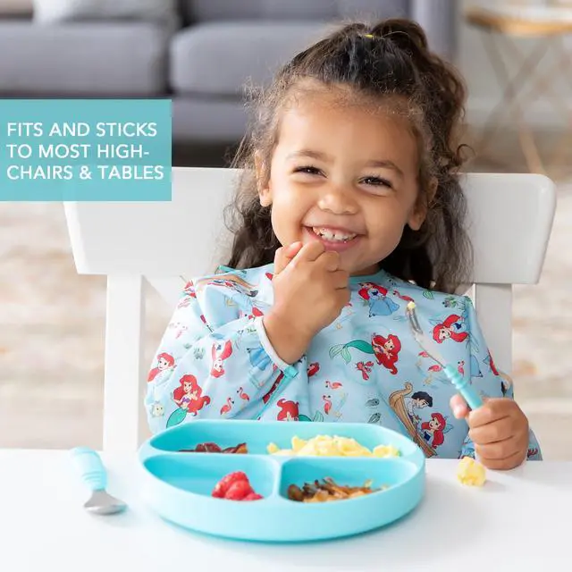 Alt view image 3 of 6 - Silicone Grip Dish, Suction Plate, Divided Plate, Baby Toddler Plate, BPA Free, Microwave Dishwasher Safe , Blue-GD, 1 Count