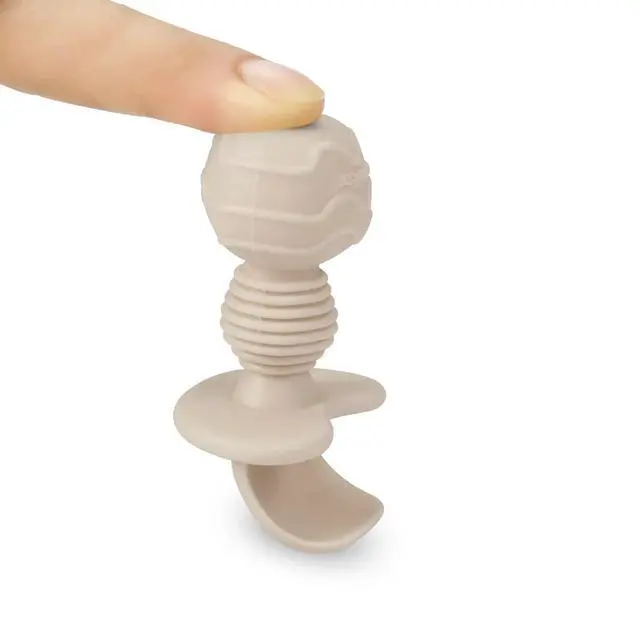 Alt view image 4 of 7 - 6 Pack Silicone Baby Spoons and Fork Feeding Set- Anti-Choke First Self Feeding Utensils for Baby Led Weaning Ages 3 Months (Tan,Walnut&Grey)