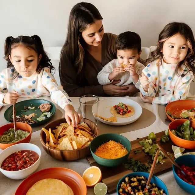 Alt view image 7 of 7 - 8-Pack Reusable Wheat Straw Plates Set - Non Toxic and Non Plastic Dinner Plates for Kids and Adults, Lightweight Unbreakable Plate, Microwave Safe and Dishwasher Safe (Meadow 9")