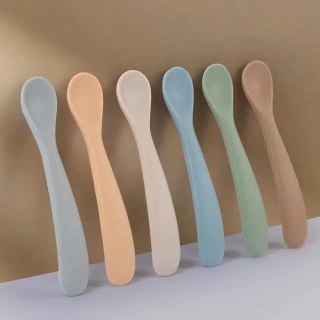 Alt view image 4 of 7 - Baby Spoons, 6 Pack First Stage Silicone Feeding Spoons, Soft Tip Feeding Baby Utensils, Baby Led Weaning Supplies Training Spoons, Dishwasher and Boil Safe