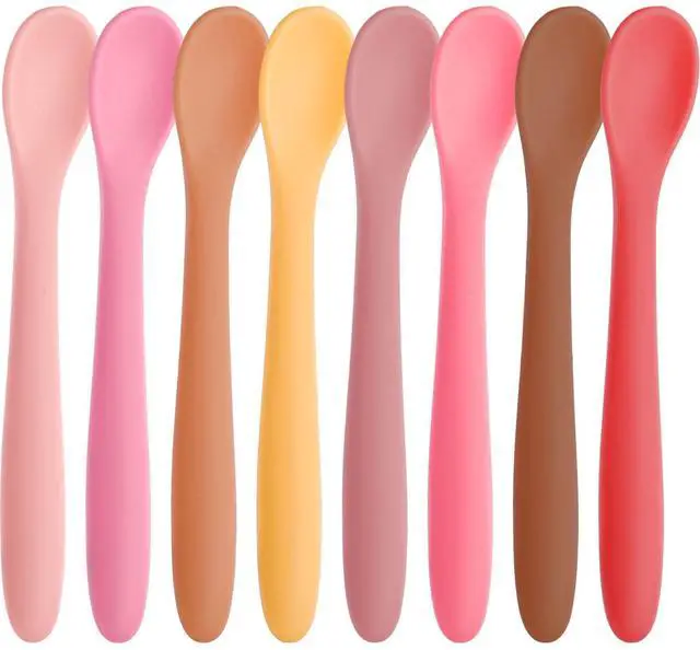 Main image of 8-Piece Silicone Baby Spoons, First Stage Infant Self Feeding Spoons, Soft-Tip Gentle on Gums, Baby Utensils, Infant Training Spoon, Dishwasher Safe & Boil-proof