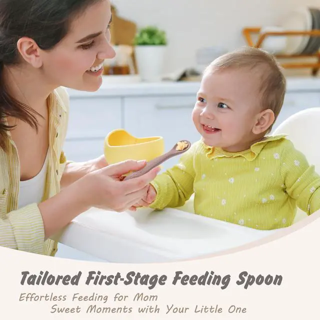 Alt view image 4 of 7 - 8-Piece Silicone Baby Spoons - Infant Spoons First Stage Self Feeding Baby Led Weaning Supplies Toddler Training Utensils Soft Chewable-Tip BPA-Free Dishwasher Safe Boil-proof
