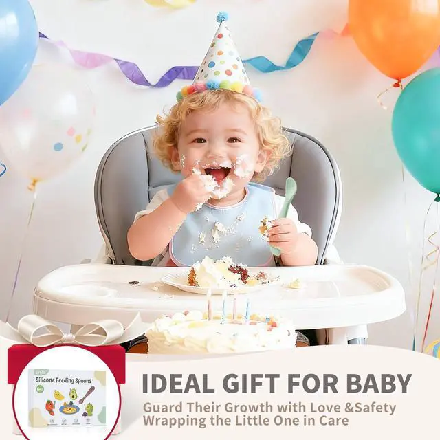 Alt view image 6 of 7 - 8-Piece Silicone Baby Spoons - Infant Spoons First Stage Self Feeding Baby Led Weaning Supplies Toddler Training Utensils Soft Chewable-Tip BPA-Free Dishwasher Safe Boil-proof