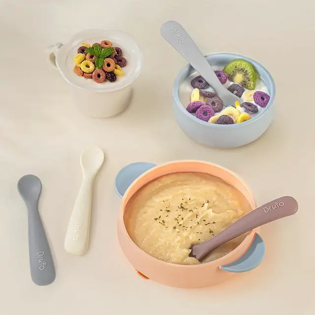 Alt view image 7 of 7 - 8-Piece Silicone Baby Spoons - Infant Spoons First Stage Self Feeding Baby Led Weaning Supplies Toddler Training Utensils Soft Chewable-Tip BPA-Free Dishwasher Safe Boil-proof