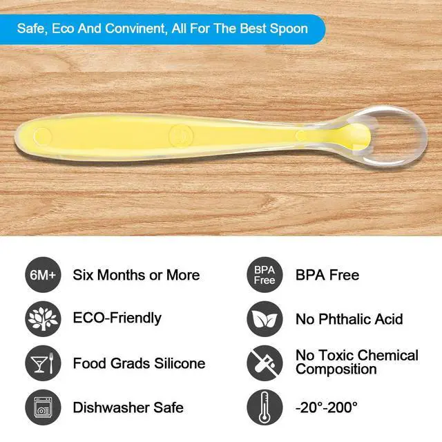 Alt view image 7 of 7 - Baby Silicone Spoons, 5 PCS Baby Training Feeding Spoons for First Stage 4 Months Toddlers, Infants Utensils Feeding Supplies, Soft Tip BPA Free Gum-Friendly Dishwasher Boil-Proof