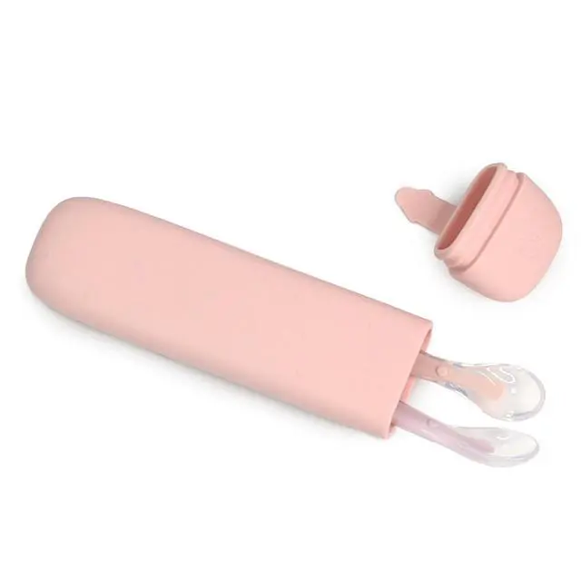 Alt view image 2 of 7 - Silicone Baby Feeding Spoons with Storage Box, First Stage Infant Soft-Tip Easy on Gums I Training Spoon Self | Utensils Supplies (Pink)