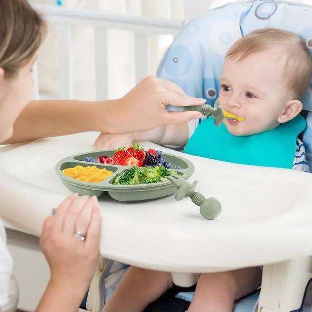 Alt view image 3 of 7 - Baby Spoons and Forks Feeding Set, 6 Pack Silicone First Stage Self Feeding Toddler Utensils, BPA Free, Baby Led Weaning Supplies for Training Spoons