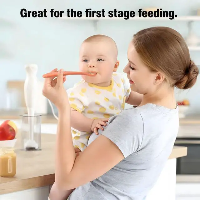 Alt view image 3 of 6 - 7 Pack Silicone Baby Feeding Spoons, First Stage Training Spoon Infant Utensils Feeding Supplies, BPA Free Gum-Friendly Soft Tip Baby Led Weaning Spoon