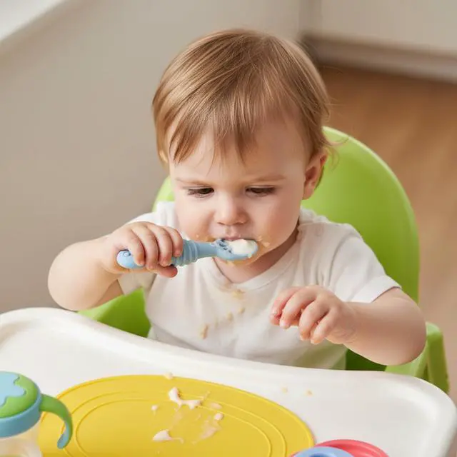 Alt view image 2 of 7 - PandaEar 6 Pack Silicone Baby Spoons for Baby Led Weaning, First Stage Baby Toddler Self Feeding Utensils 6+ Months (Blue Green Beige)
