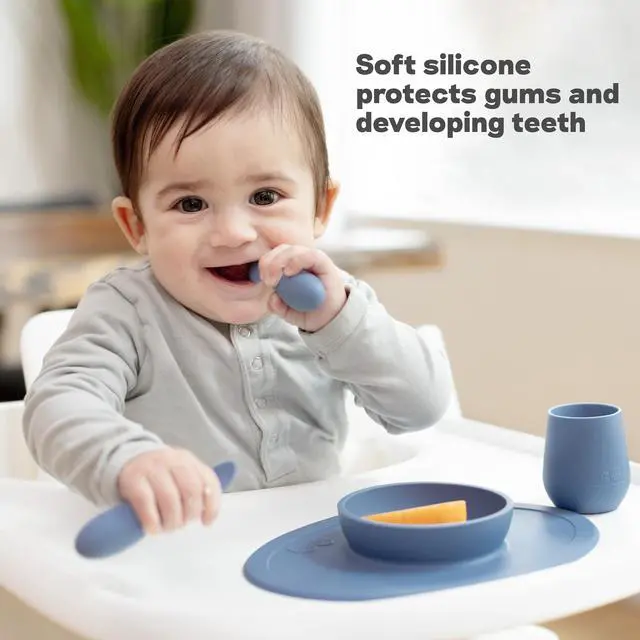 Alt view image 4 of 7 - Tiny Spoon (2 Pack in Sage) - 6 Months+ - 100% Silicone Spoon for Baby Led Weaning + Purees - Designed by a Pediatric Feeding Specialist - Shower Essentials & Gifts