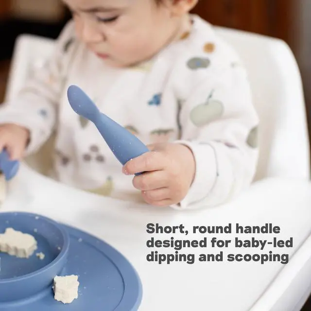 Alt view image 5 of 7 - Tiny Spoon (2 Pack in Sage) - 6 Months+ - 100% Silicone Spoon for Baby Led Weaning + Purees - Designed by a Pediatric Feeding Specialist - Shower Essentials & Gifts