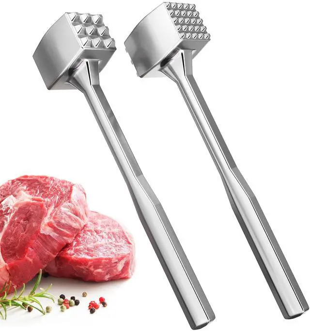 Main image of Meat Tenderizer 1 pcs Aluminium Mallet Dual-Sided - Tenderizer Tool Kitchen Pounder - Home Hammer for Tenderizing Ice Steak Stainless Veal & Chicken Safe Beater 1309479
