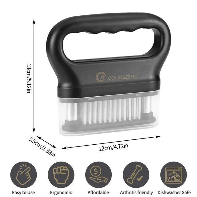 Alt view image 2 of 6 - Meat Tenderizer Tool with 48 Stainless Steel Ultra Sharp Needle Blades, Kitchen Cooking Tool Best For Tenderizing, BBQ, Marinade