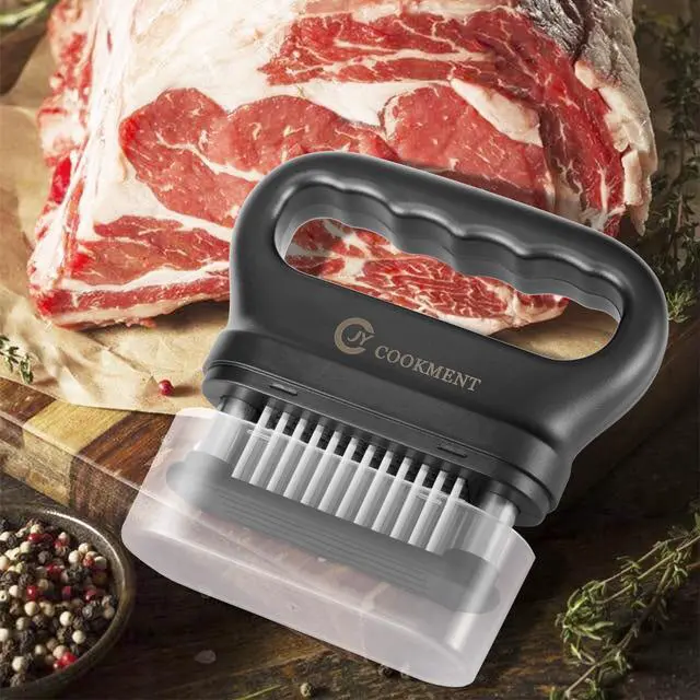 Alt view image 6 of 6 - Meat Tenderizer Tool with 48 Stainless Steel Ultra Sharp Needle Blades, Kitchen Cooking Tool Best For Tenderizing, BBQ, Marinade