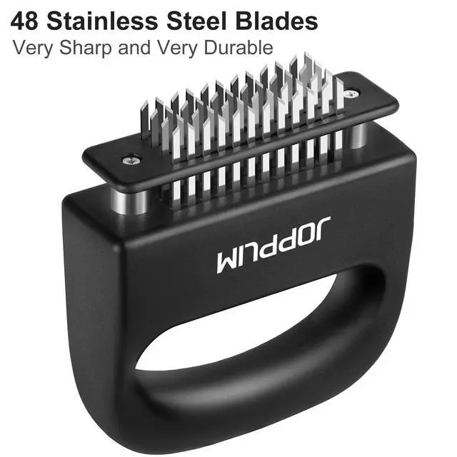 Alt view image 2 of 6 - Meat Tenderizer, With 48 Stainless Steel Ultra Sharp Needle Blades, Meat Poultry Tenderizer, for Tenderizing Beef, Pork, Turkey, Fish, Cooking Tool Best for Tenderizing, Marinade, BBQ