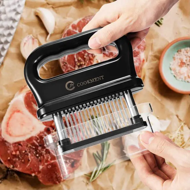Alt view image 3 of 7 - Meat Tenderizer with 48 Stainless Steel Ultra Sharp Needle Blades, Kitchen Cooking Tool Best for Tenderizing, BBQ, Marinade