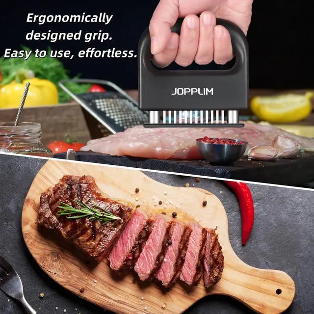 Alt view image 5 of 6 - Meat Tenderizer, With 48 Stainless Steel Ultra Sharp Needle Blades, Meat Poultry Tenderizer, for Tenderizing Beef, Pork, Turkey, Fish, Cooking Tool Best for Tenderizing, Marinade, BBQ