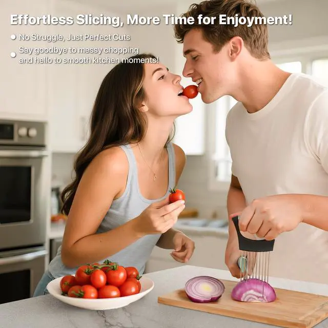 Alt view image 2 of 5 - 2 PCS Onion Holder for Slicing, Vegetable Slicer Slice Cutter Chopper Guide